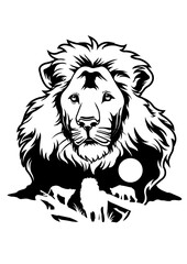 Lion Head Illustration, Wild Animal Clipart, Zoo Crew Shirt Vector, Safari Life Stencil, Big Cat Cut file, Lion Keeper Gift Idea, King of the Jungle
