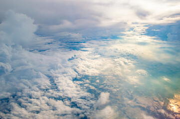 Bird eye view of altrostratus and altocumulus cloud