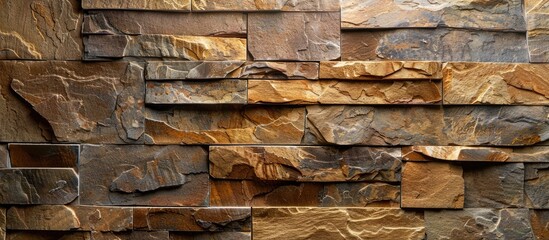Modern brown stone wall design