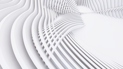 Obraz premium Abstract Curved Shapes. White Circular Background.