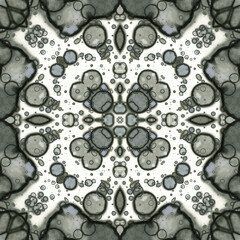 seamless abstract pattern and texture. Symmetrical pattern of watercolors and bubbles