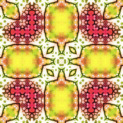 seamless abstract pattern and texture. Symmetrical pattern of watercolors and bubbles
