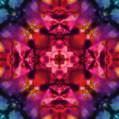 seamless abstract pattern and texture. Symmetrical pattern of watercolors and bubbles