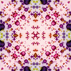 seamless abstract pattern and texture. Symmetrical pattern of watercolors and bubbles