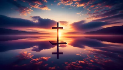 Foto op Canvas The concept of faith in God in a minimalist and impactful way. © KeetaKawee