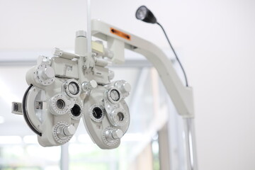 close up of a Phoropter eye test 