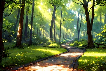 Sun rays in the forest , 숲 속의 햇살