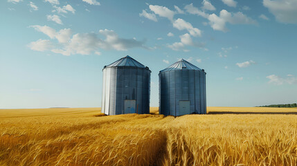 wheat field and barn , generative ai