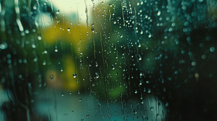 雨滴のガラス窓