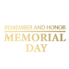 The gold text  for memorial day concept 3d rendering.