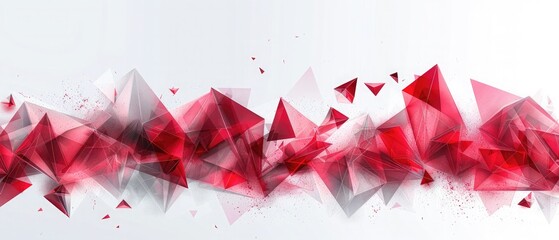 Abstract red mix geometric. Isolate on white background. illustration.