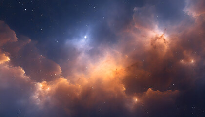 Nebula Cloud Galaxy background. Generative AI.