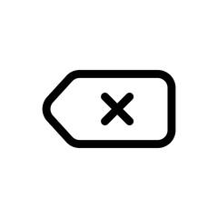 Backspace icon in trendy outline style isolated on white background. Backspace silhouette symbol for your website design, logo, app, UI. Vector illustration, EPS10.