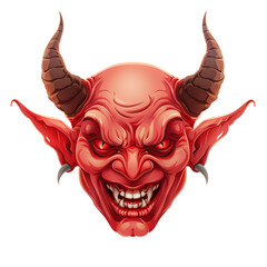 Devil face isolated on white photo-realistic vector illustration