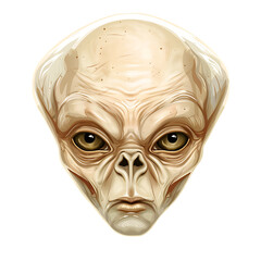 Alien face isolated on white photo-realistic vector illustration
