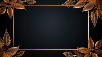 noir with gilded leaves border background