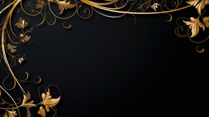 Fototapeta na wymiar luxurious gold leaf silhouettes background