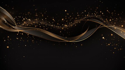 ethereal gold glitter trails background