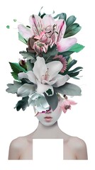 Surreal Floral Headpiece Portrait