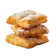 Yummy Beignets Fried dough isolated on white background