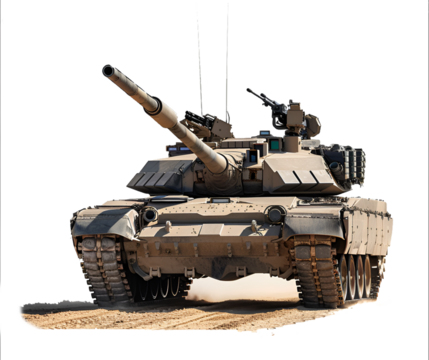 M1 Abrams tank, png isolated on a transparent background
