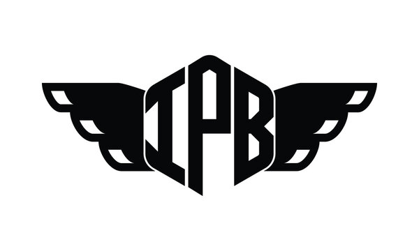 IPB polygon wings logo design vector template.