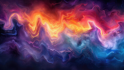 Abstract colorful background with swirling fluid shapes, creating an ethereal and dreamy atmosphere. Created with Ai