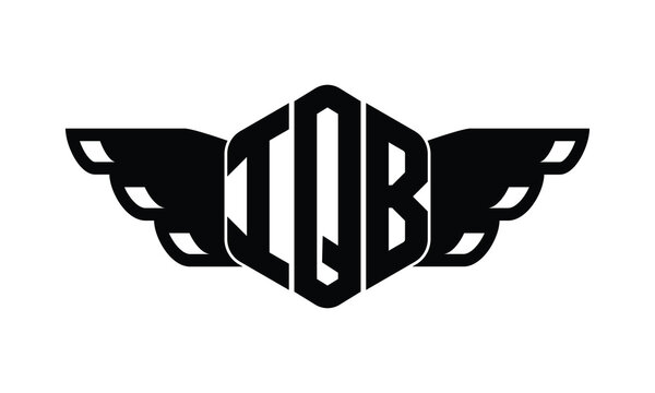 IQB polygon wings logo design vector template.