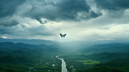 paragliding in the mountains  high definition(hd) photographic creative imag