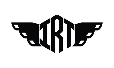 IRT polygon wings logo design vector template.