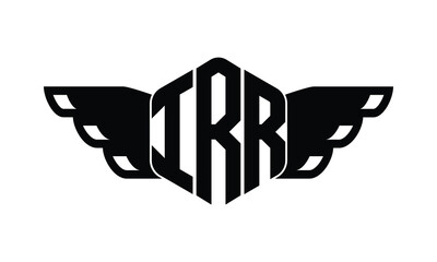 IRR polygon wings logo design vector template.
