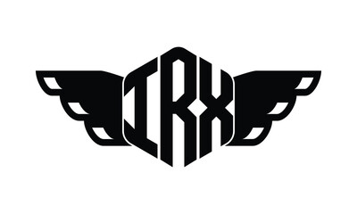 IRX polygon wings logo design vector template.