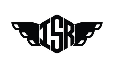ISR polygon wings logo design vector template.