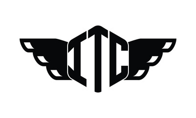 ITC polygon wings logo design vector template.