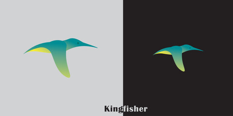 Kingfisher bird logo illustration, kingfisher vector design isolated white background