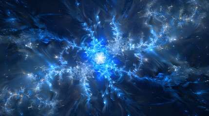Cosmic Blue Nebula and Starfield Wallpaper Background