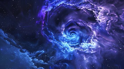 Cosmic Swirl in Majestic Purples and Blues Wallpaper Background