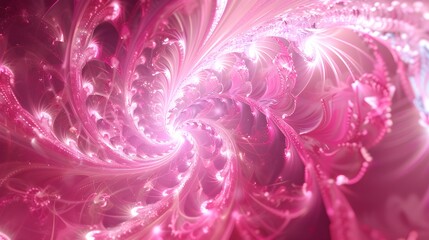 Ethereal Pink and White Swirl Nebula Wallpaper Background