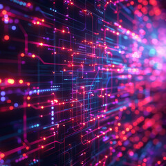 Fototapeta premium Futuristic cyber network with 3D geometric connections