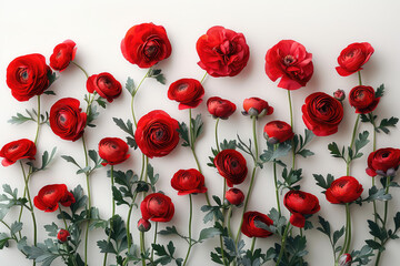Poppy flowers on white background. Created with Ai