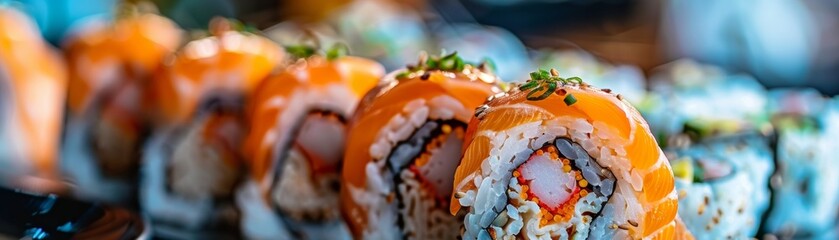 Sushi influenced by Asian traditions - obrazy, fototapety, plakaty