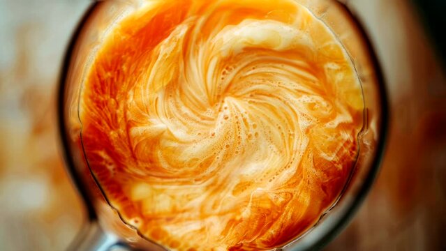 Tropical Bliss: Mango Nectar Twirling in the Juicing Machine