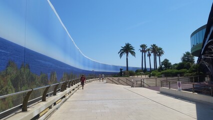 the Champion s Promenade in Monte carlo (Monaco), Europe, where there are various footprints of great champions of soccer - obrazy, fototapety, plakaty