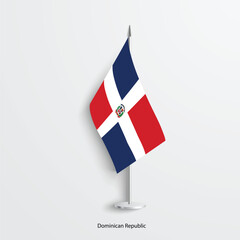 Dominican table flag icon isolated on light grey background.