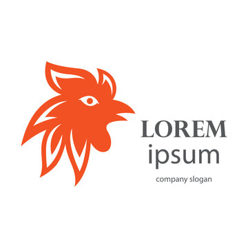 crowing rooster logo design