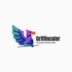 Vector Logo Illustration Griffin Gradient Colorful Style