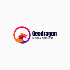 Vector Logo Illustration Dragon Gradient Colorful Style