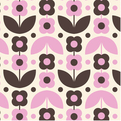 Geometrical Retro Florals Background Wallpaper
