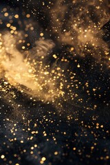 Golden dust and stars on a dark background