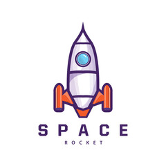 Space exploration vehicle technology space rocket logo design illustration modern simple template